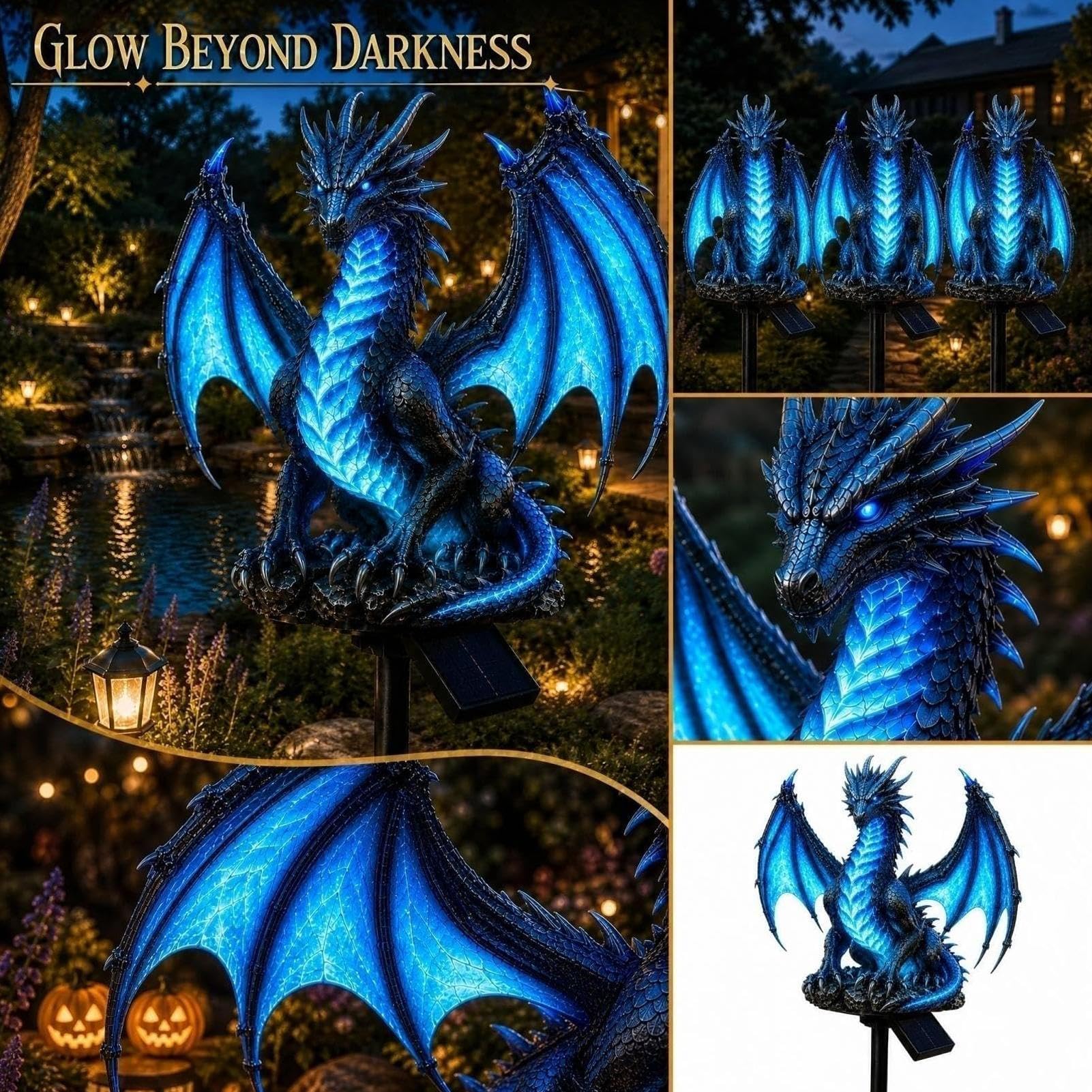 da Giardino Decorazione per Giardino Impermeabile Drago Gotico Fantasy