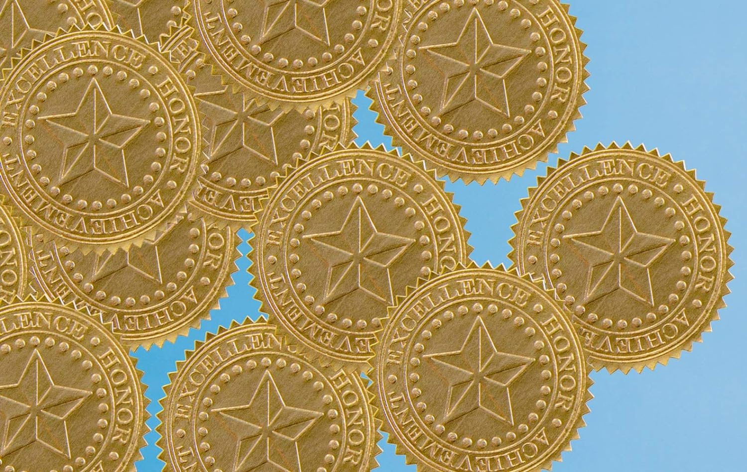 Great Papers! Starburst Embossed and Gold Foil Certificate Seal, 1.75", 48 Count (903419) : Everything Else