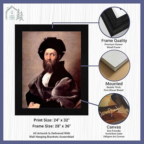 Vista 226 de Cabaña perdida de San Jorge y el dragón de Raphael Impresión en marco plano negro Reproducción de pintura de obras de arte fino Póster 2-San