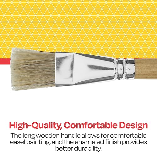 Miniatura 9 de School Smart Pinceles de pintura blanca entrelazados para uso escolar y de artes y manualidades, varios tamaños, juego de 72 unidades