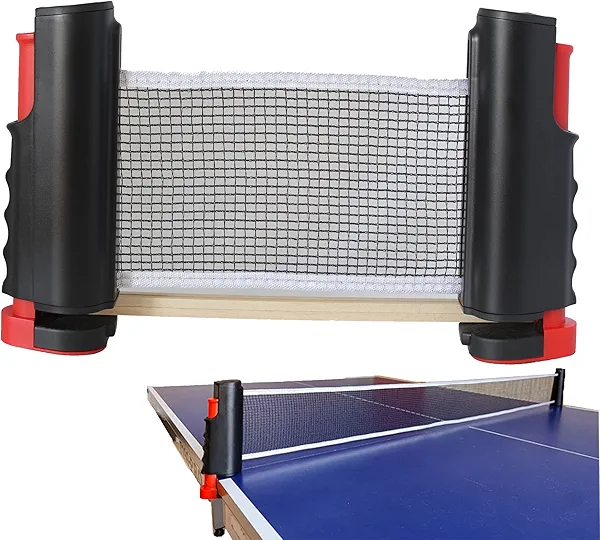 PLOOTA Retractable Ping Pong Net with Clamps,Table Tennis Nets Replacement,Portable Outdoor Pingpong Net for Any Table Accessories