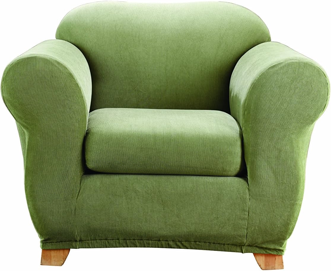 Amazoncom Surefit Stretch Stripe 2 Piece Chair Slipcover Sage Furniture Decor Amazoncom Surefit Stretch Stripe 2 Piece Chair Slipcover Sage Furniture Decor
