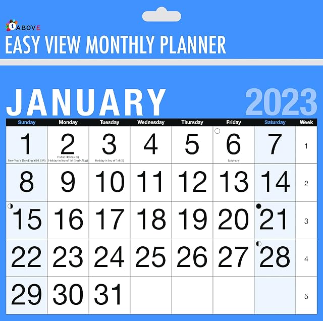 2023 Calendar,Planners & Personal Organisers, Wall Planners,Holidays and Notable Dates,Wall Planner Spiral Bound for Home Business Office School (Easy View )
