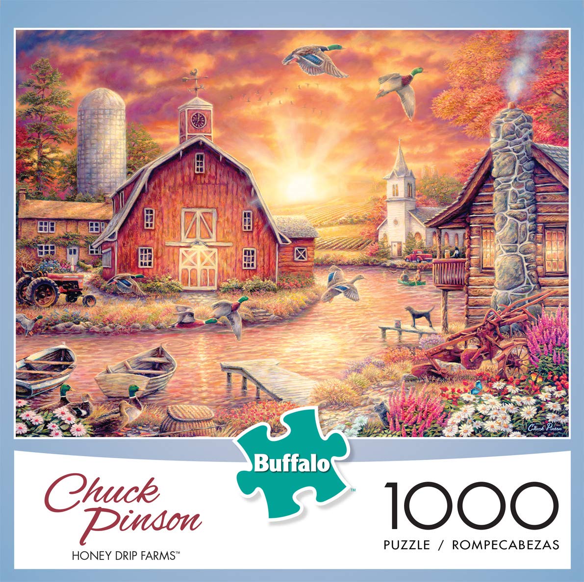 Buffalo Games 'Rock City Farm' 1000 Piece Jigsaw Puzzle - Country Life Scene, 26.75x19.75", Includes Poster