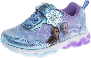 Tênis feminino Frozen 2 Elsa & Anna Princess Light Up - Tênis leve respirável atlético tênis de corrida (bebê/criança pequena)