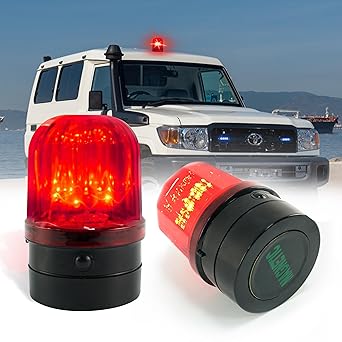 Ellumin Battery Powered Strobe Flashing Led Beacon Warning Light,Magnetic Car Roof Mount Red Emergency Caution Light for Vehicles Tow Trucks School Bus(2 D-Size Batteies Not Included)