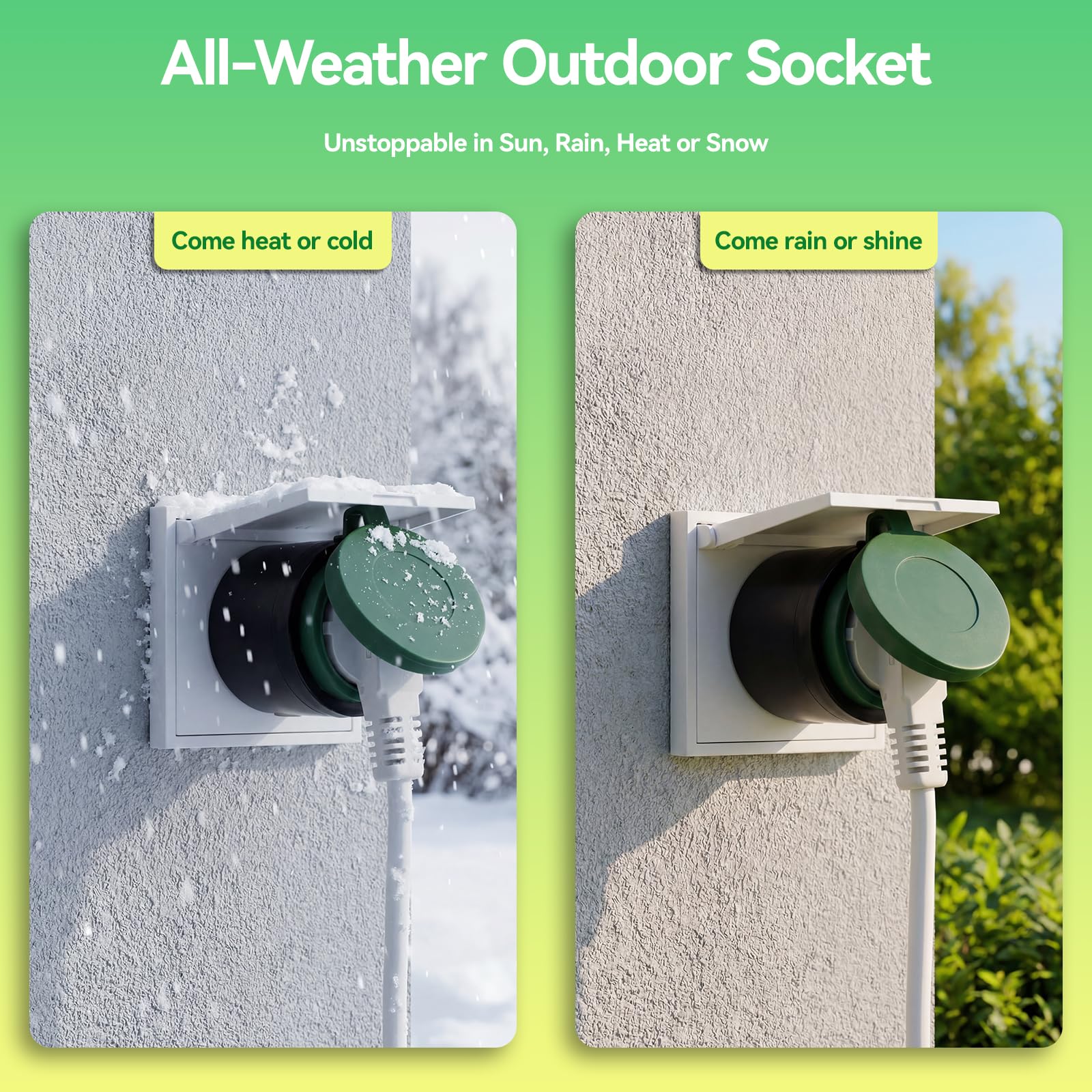 Presa da esterno, presa Smart Wifi con controllo vocale e timer, adatta per giardino, terrazza, balcone, compatibile con Alexa/Google Home, impermeabile IP44, confezione da 4 pz.