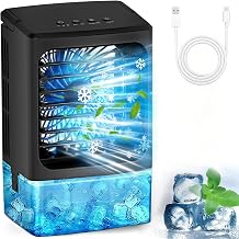 Portable Air Conditioners，Upgraded Portable AC Small Air Conditioner Personal Air Cooler Mini Evaporative Cooler 3 Wind Speed Portable Small AC with 7 Night Light for Room Home Bedroom Office