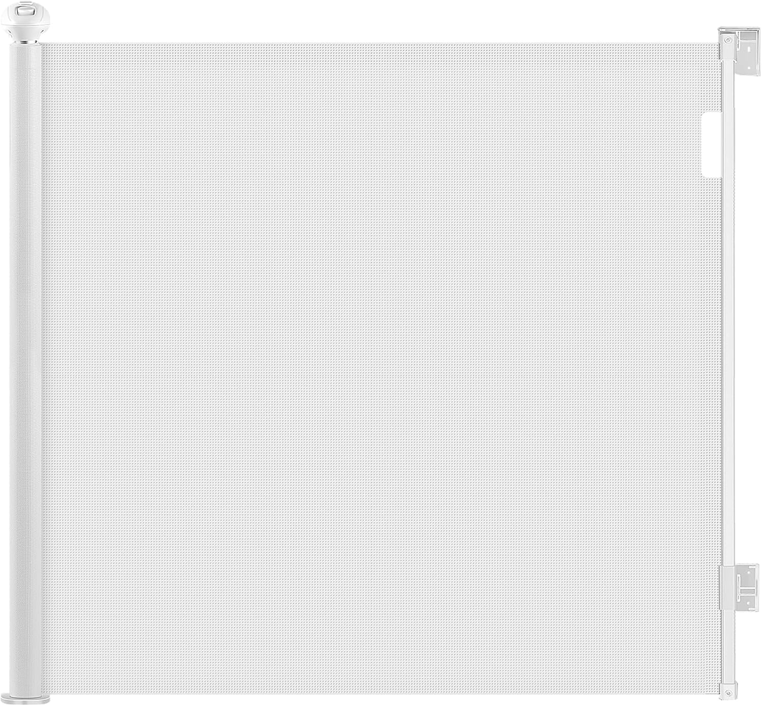 Retractable Baby Gate, Extra Wide Safety Baby or Pet Gate, 33” Tall, Extends to 118” Wide, Mesh Safety Dog Barrier Gate for Stairs, Indoor, Outdoor, Doorways, Hallways