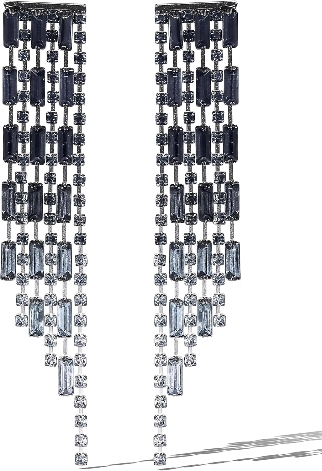 Jessica Simpson Dangle Chain Earrings for Women, Silver or Gold-Tone Valentines Earrings with Crystals