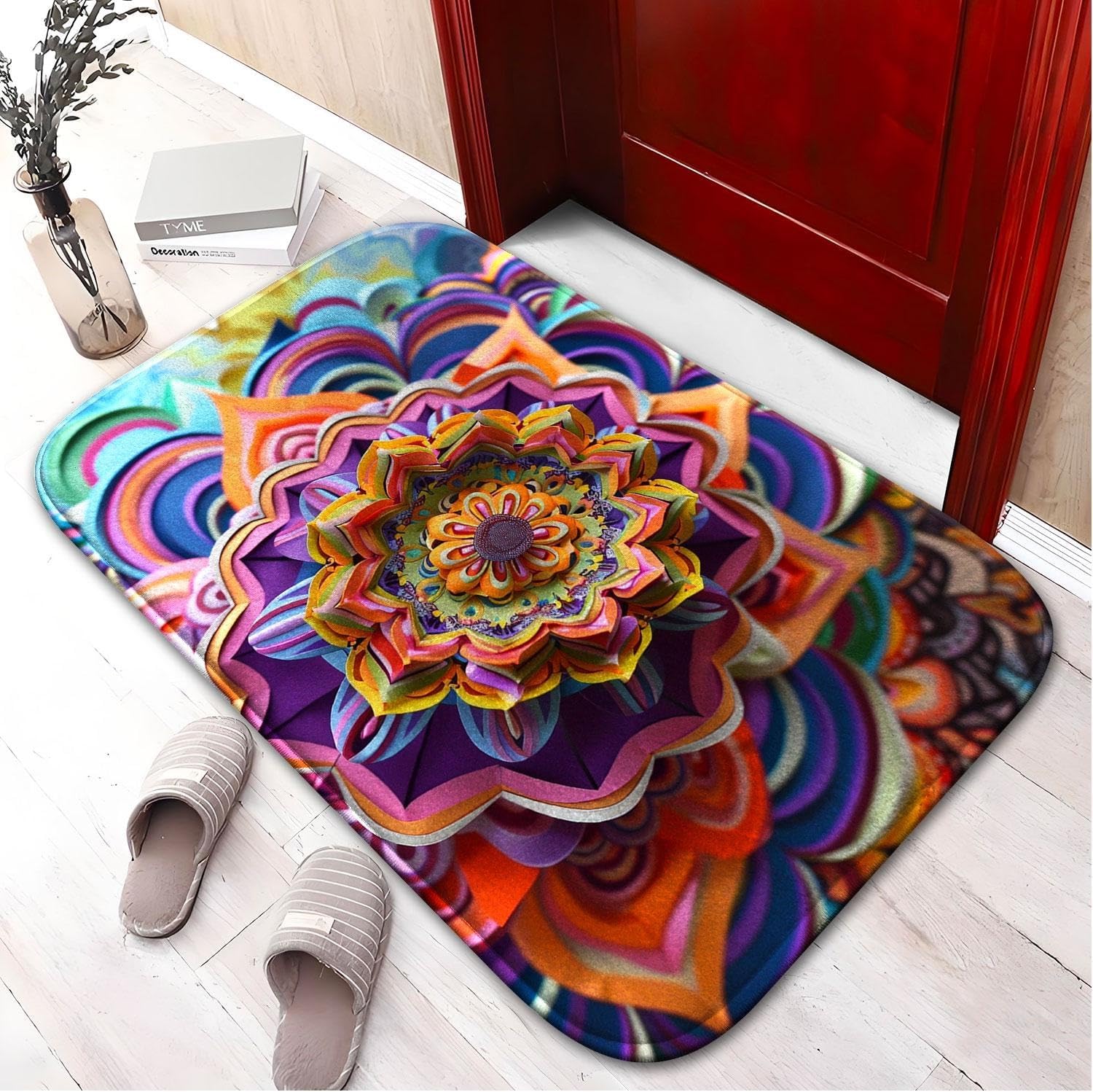 3D Flower 66 Premium Non-Slip Memory Foam Bath Mat – Absorbent, Quick-Dry, Machine Washable, Soft & Plush Bathroom Rug for Ultimate Comfort - S - Image 2