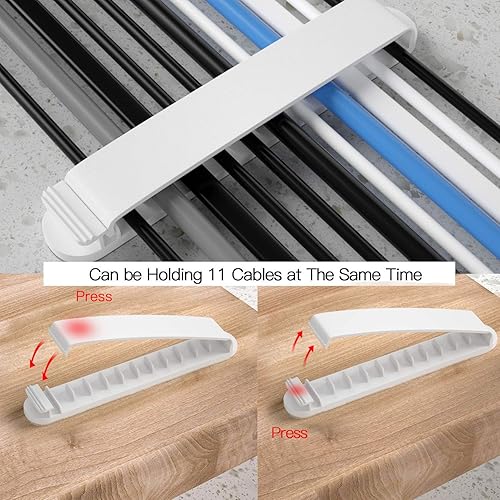 Miniatura 4 de pzoz Clips para cables, paquete de 3 organizadores de cables, organizador de cables para organizar el hogar, oficina, escritorio, teléfono, cable de