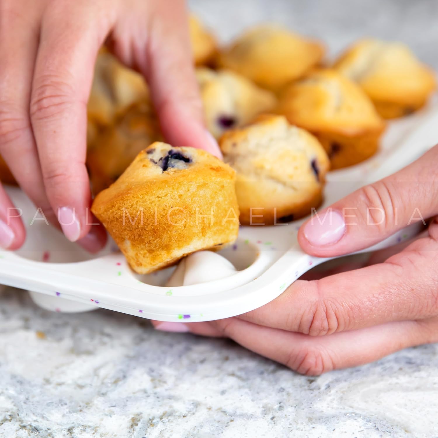 Globeat 12 Cups Size-2pack Muffin Pan with Metal Reinforced Frame Silicone Cupcake Pan for Baking, BPA Free Silicone Muffin Tray, 2Pack-Cupcake Baking Pan Molds (2, Standard: 12 Cups Size-2Pack)