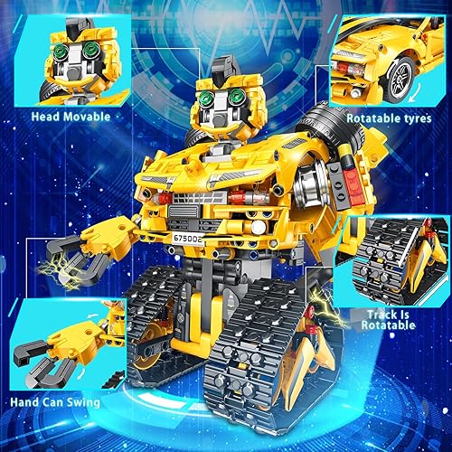 Miniatura 6 de JONRRYIN Juguetes de construcción de robot para niños, 901 piezas, kit de construcción de robot, aplicación 2 en 1 y robótica controlada por control