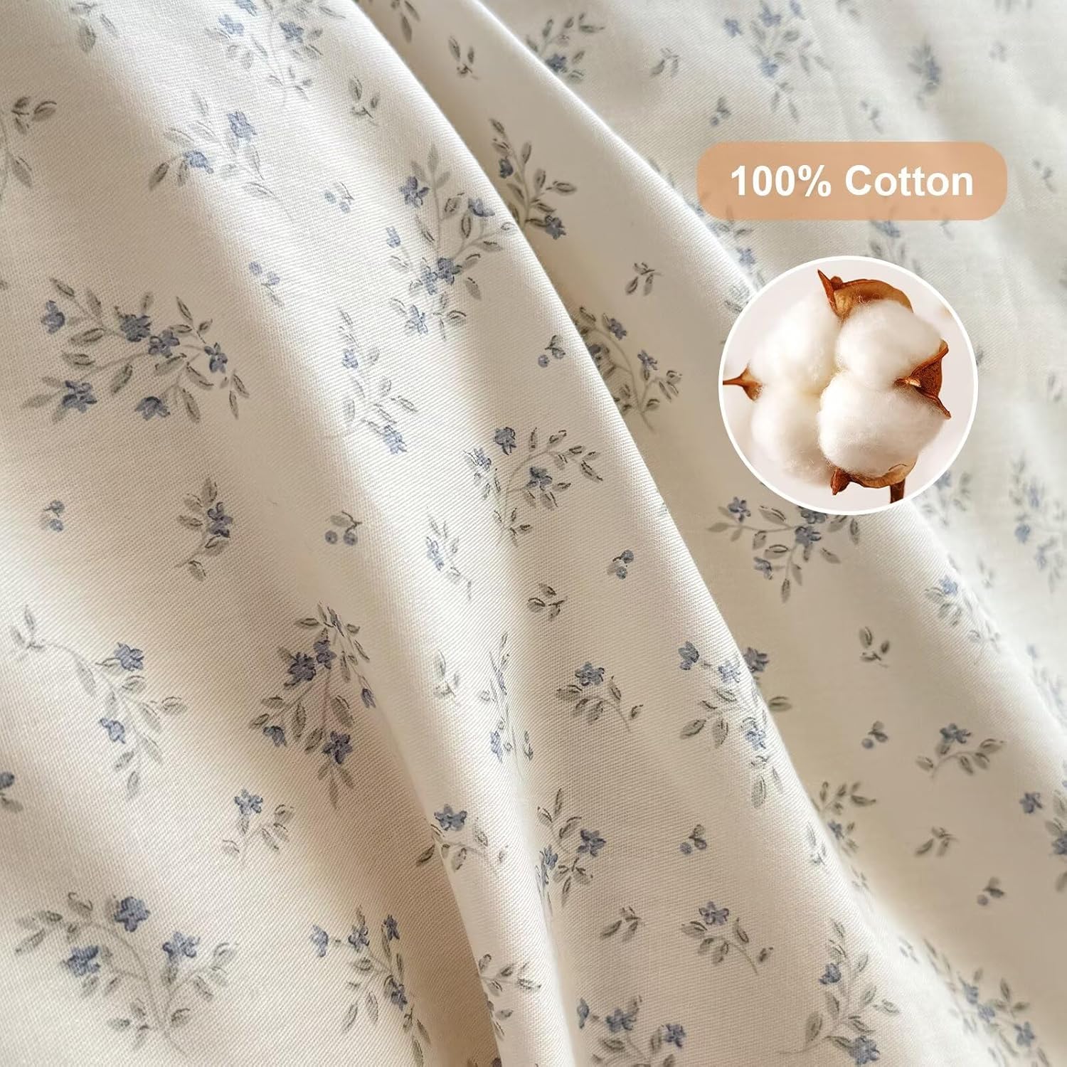 100% Cotton Duvet Cover Queen Size Lace Ruffle Fringe Skin Friendly Soft Breathable Bedding Set with Zipper,3 Pieces Aesthetic Comforter Covers 90"X90",1 Duvet Cover and 2 Pillowcases