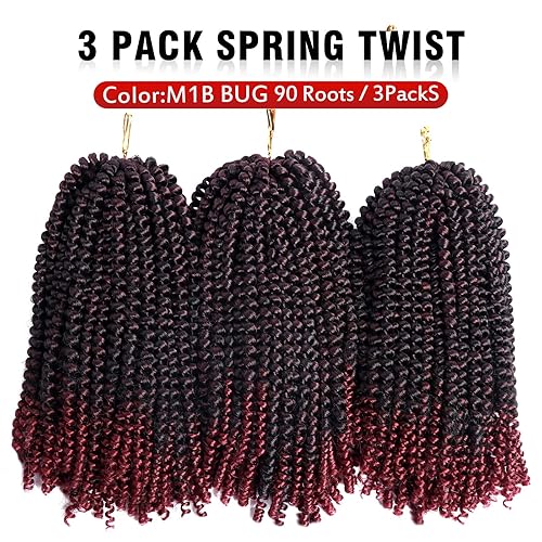 Miniatura 7 de Paquete de 3 extensiones de trenzas de pelo muy rizado o trenzas africanas de pelo sintético de fibra resistente