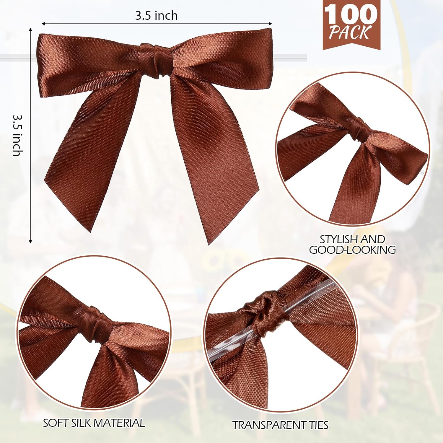 Zopeal 100 Set Champagne Tower Champagne Coupe Cocktail Glasses 5 oz with Satin Bows 3.5 Inch Plastic Margarita Espresso Martini Glasses for a Tiny Bit Older Valentine's Birthday Party (Brown Bow)