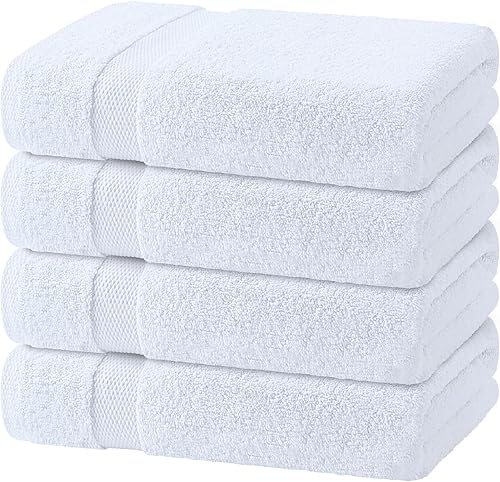 Miniatura 145 de White Classic Juego de toallas de baño suaves de lujo de algodón de 21.16 oz/m², extra grandes, 35 x 70 pulgadas, altamente absorbentes y de secado