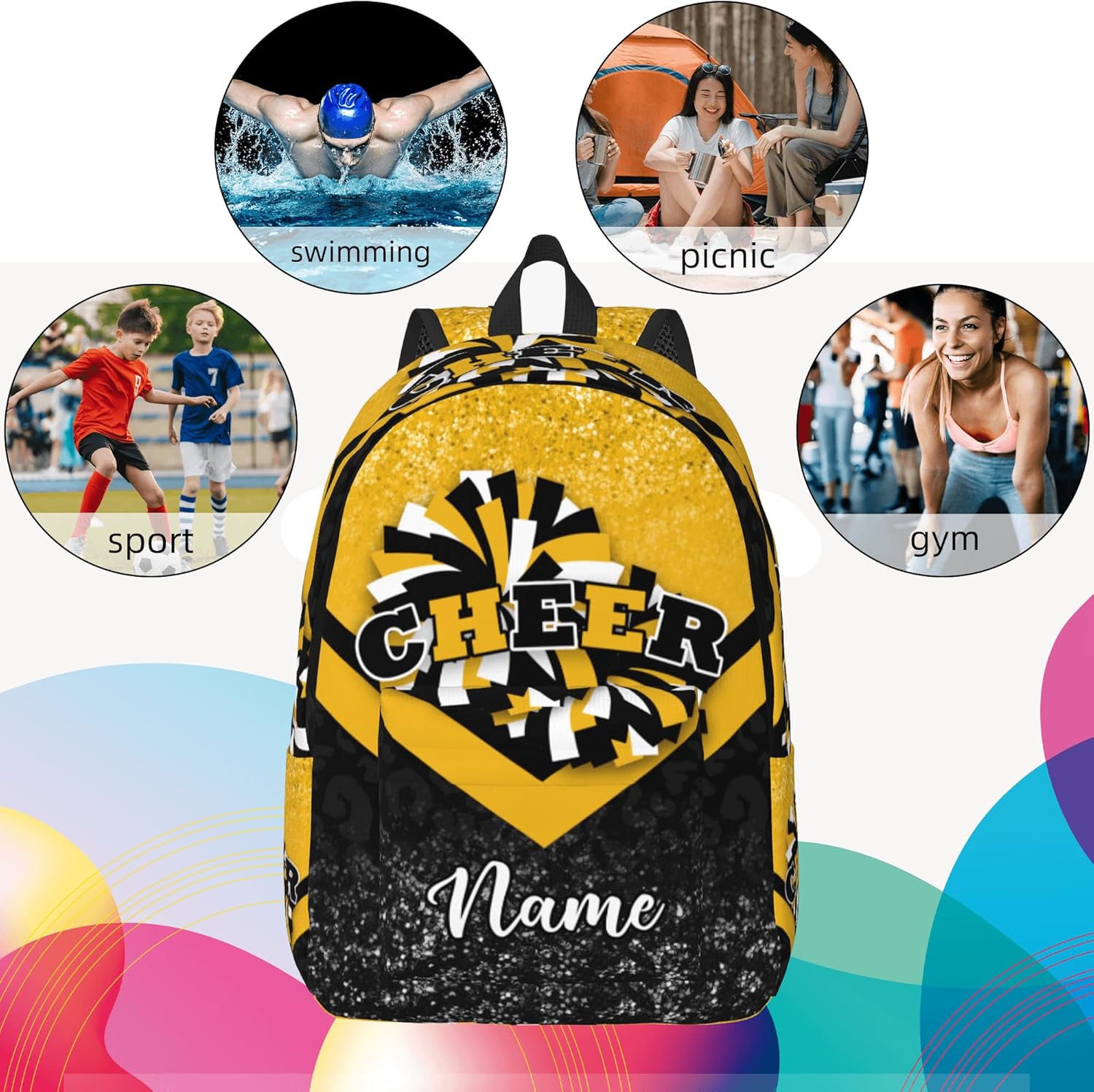 Personalized Cheer Backpack with Name - Custom Cheerleading Backpack for Cheerleaders - 1Pcs