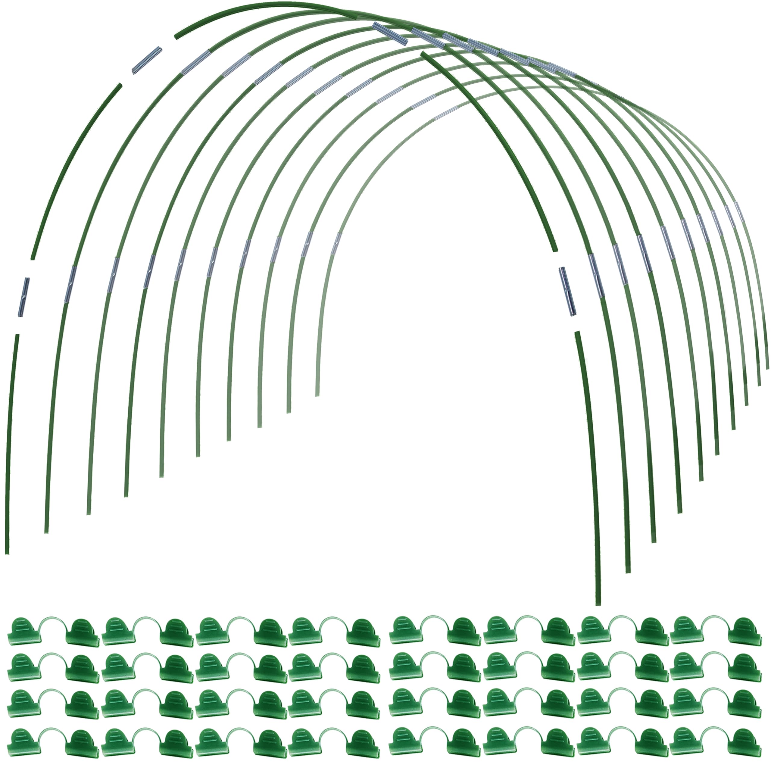 MAXPACE Greenhouse Hoops DIY for 3 Feet Growth Tunnels and Up, Rust Free Fiberglass Support Hoop Frame for Garden Fabric, DIY Plant Support Garden Stake, Gardening Supplies, 50 Pcs