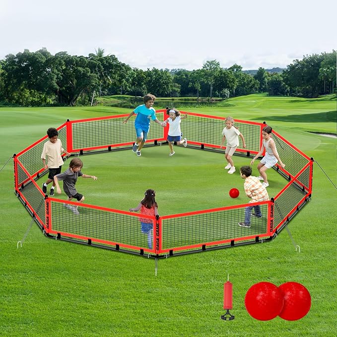 Amazon.com: GYMMALL Gaga Ball Pit, Portable Gagaball Court 15ft ...