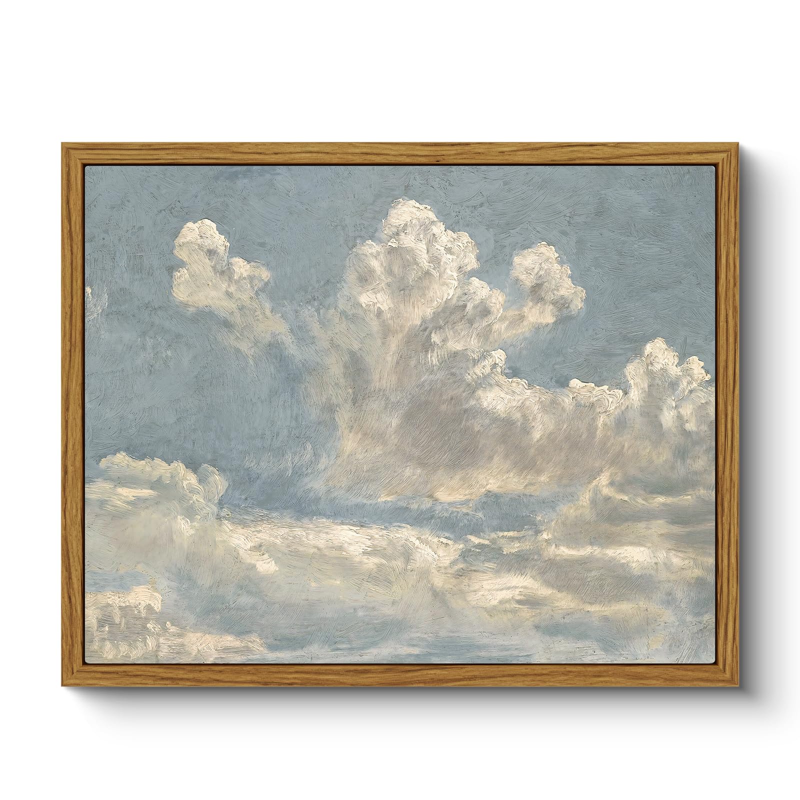 ARPEOTCY Vintage Framed Canvas Wall Art, Blue Sky Cloud, Living Room, Bedroom, Bathroom, Office Decor (8x10 Inch)