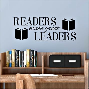 Readers Make Great Leaders Wall Decal, Classroom Library Reading Decor