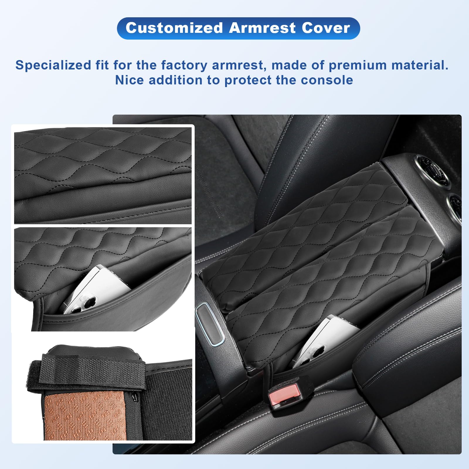 CDEFG Compatibile con Mercedes Benz Classe A W177 2019-2024/ GLA H247 / CLA C118 2020+ / EQA 2022 2023 Copertura per Bracciolo Coperchio di Protezione Scatola per Parti Console Centrale Accessori