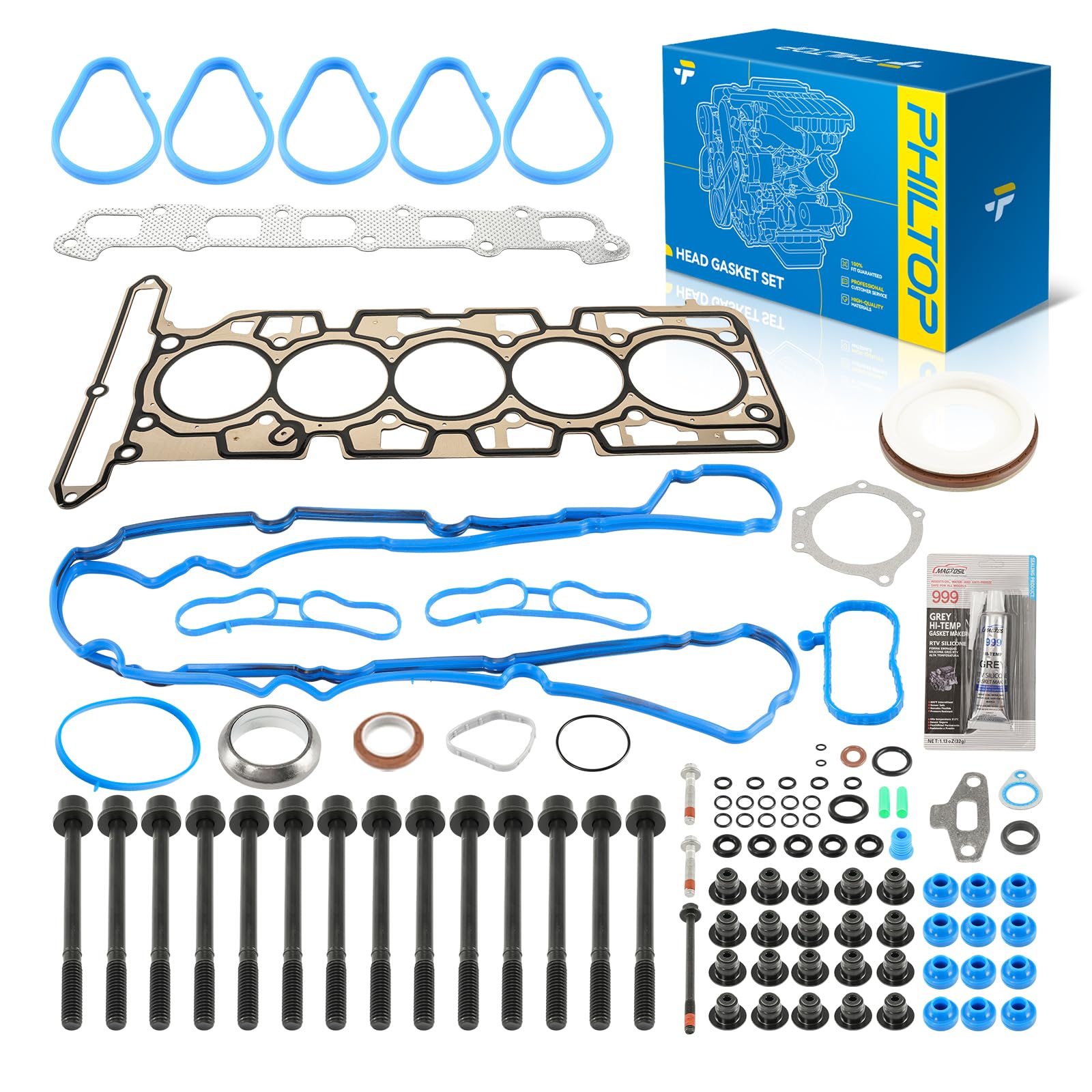 PHILTOP Head Gasket Set for Chevy Colorado 2007-2012 3.7L,H3 2007-2010 3.7L | Fit for GMC Canyon 2007-2012 3.7L, Hummer H3T 2009-2010 3.7L, Isuzu i-370 2007-2008 3.7L, OE# HS26390PT, HS13659, HS54982