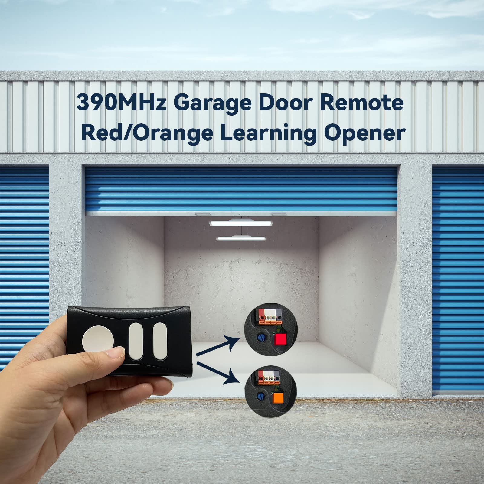 2-Pack Replacement Remotes For LiftMaster Garage Door Openers (970LM-974LM) - Red/Orange Button 1997-2005