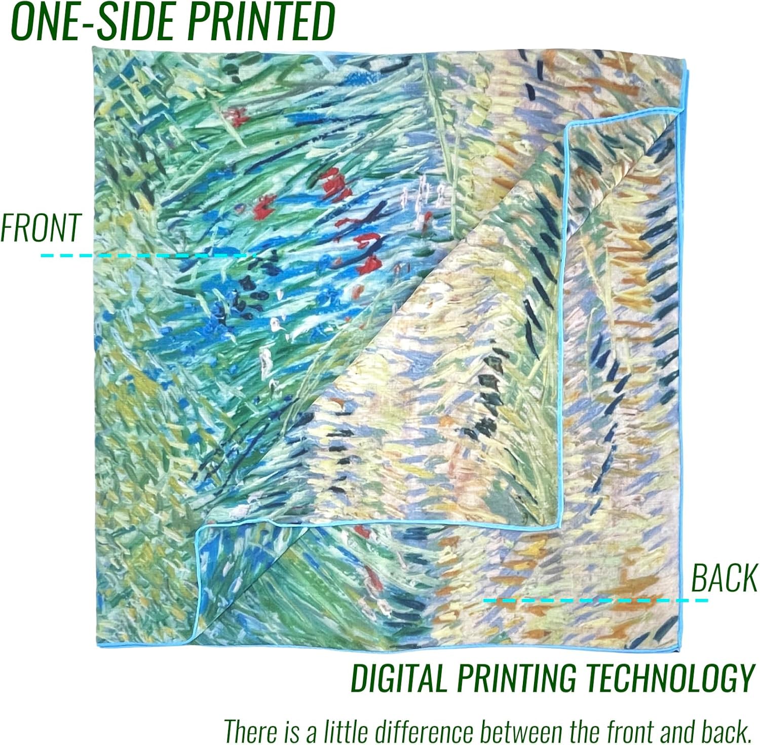 Artist Oil Painting Wraps 51"x51" Cashmere-Soft Art Pashmina Luxury Rolled Hem Women Large Travel Blanket Shawl - Image 3