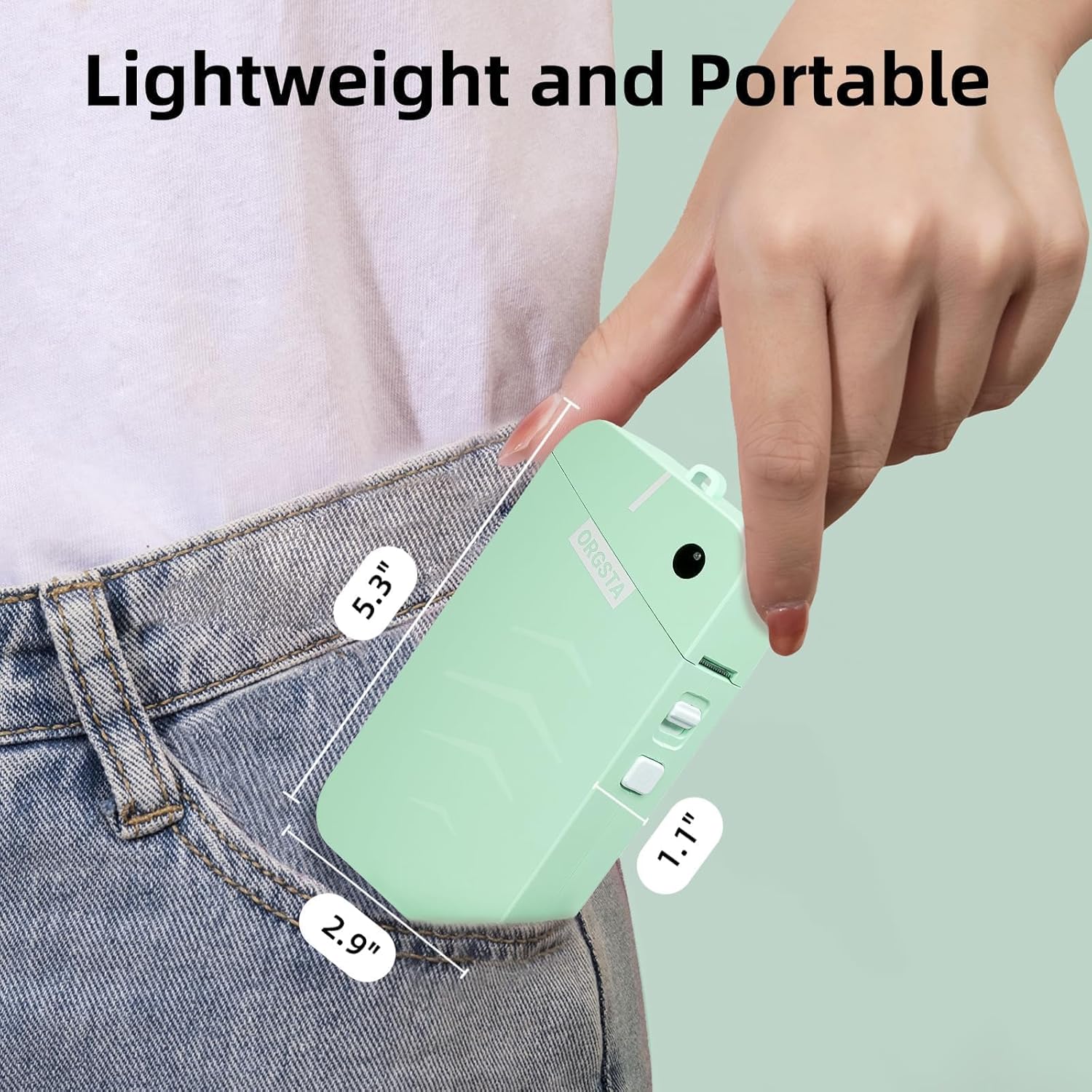 ORGSTA S001 Label Maker Machine with Tape, Portable Bluetooth Label Maker for Home and Office Organization, Thermal Label Printer Mini Sticker Maker with Multiple Templates, Green - Image 5