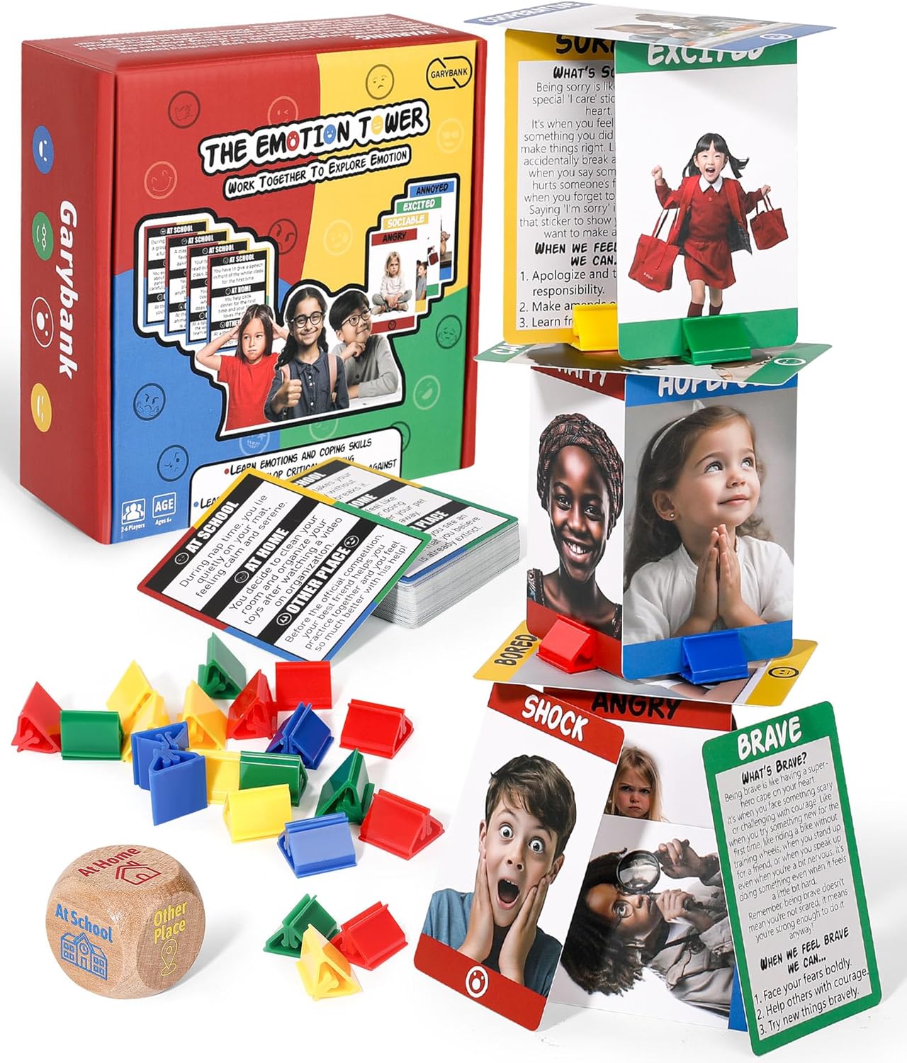 Garybank Feelings Cube Game - Social Emotional Learning Toys With 56 Emotion Cards