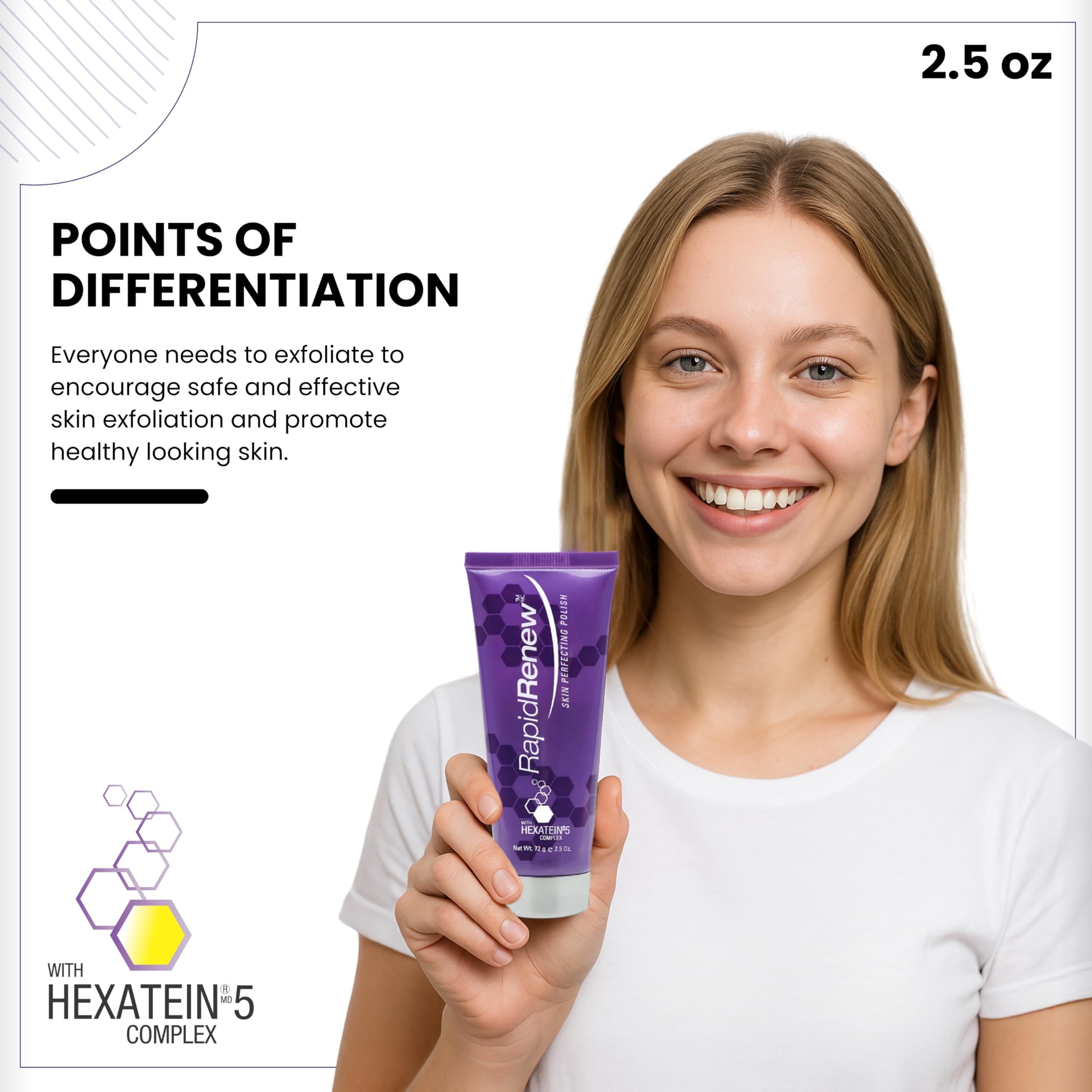 RapidRenew Skin Perfecting Polish Exfoliating Face Wash with Vitamin C, 2.5 fl oz