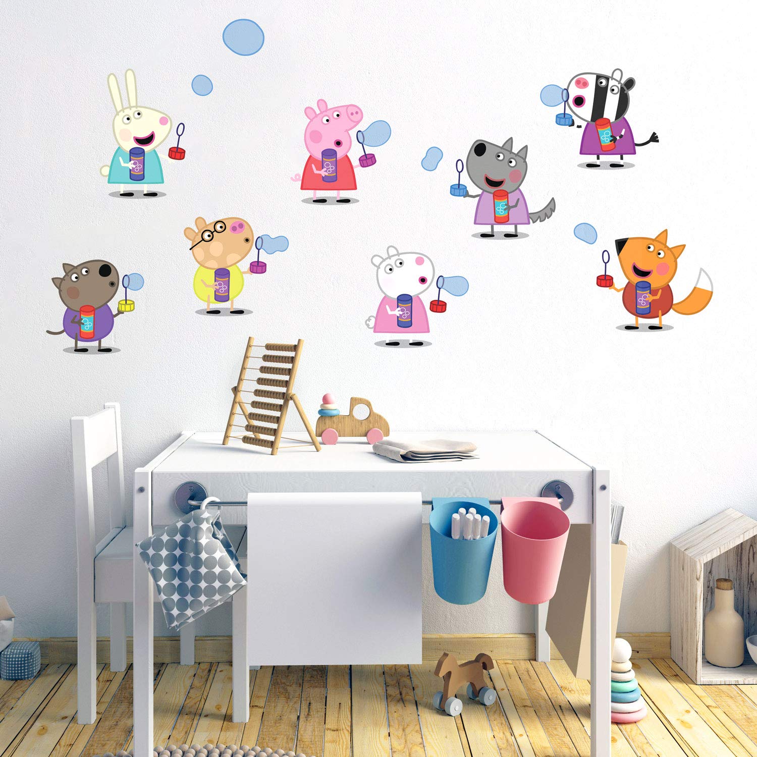 Stickerscape Peppa Blowing Bubbles Peppa & Friends Blowing Bubbles Wall Stickers – Officially Licensed Kids' Room Décor, Easy-To-Apply Wall Decals For Bedrooms, Playrooms & Nurseries