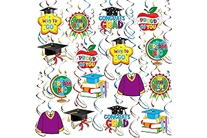 Kindergarten Graduation Swirls - Class of 2024 Decorations (48 Pack)
