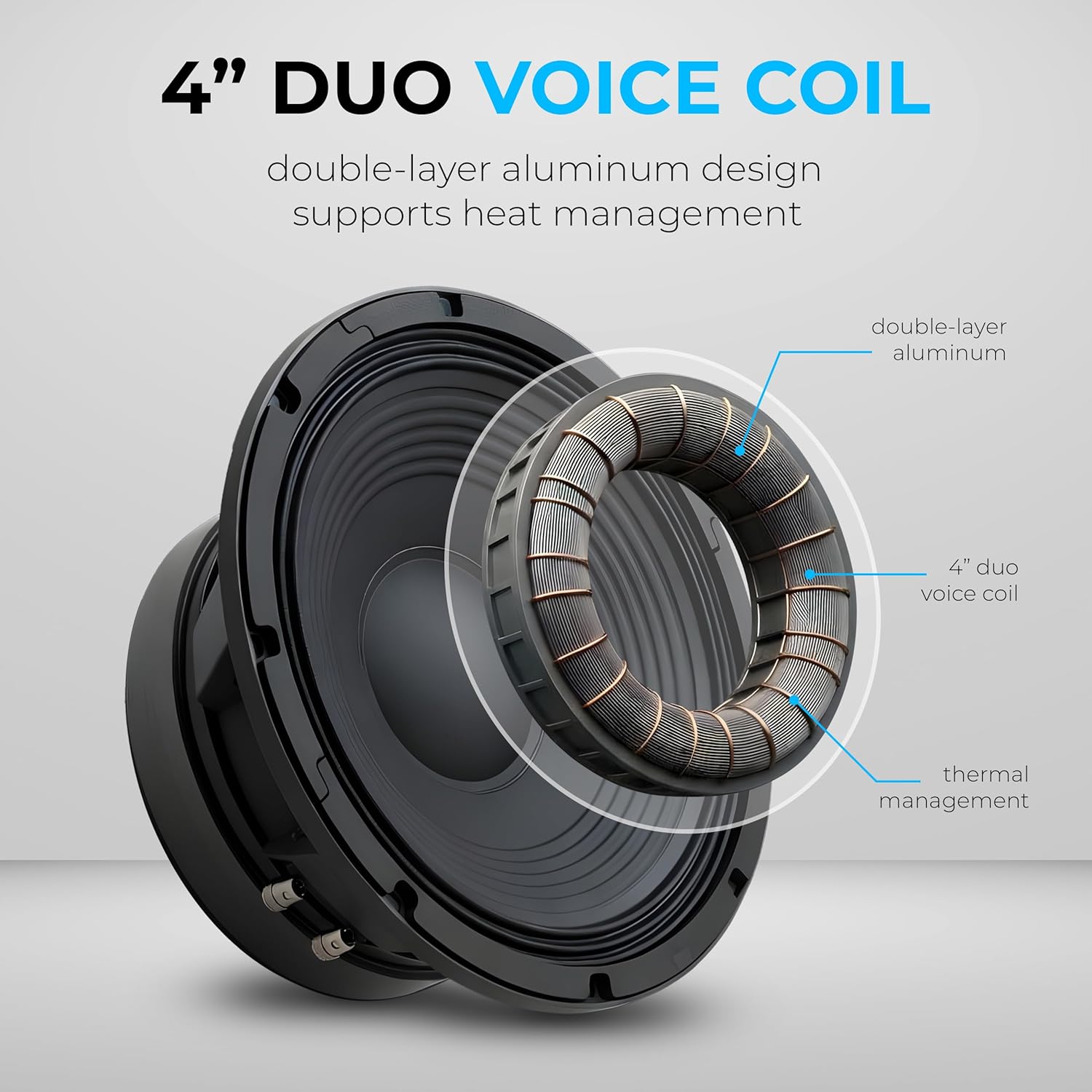 Beyma 1400W 12-inch Midrange Speaker, 700W RMS 8 Ohm 4" Voice Coil Midbass Driver for Car Audio with Weatherproof Cone and 4-Bolt Mount, High Output Pro Audio Woofer Replacement - 12P80FEV2-8