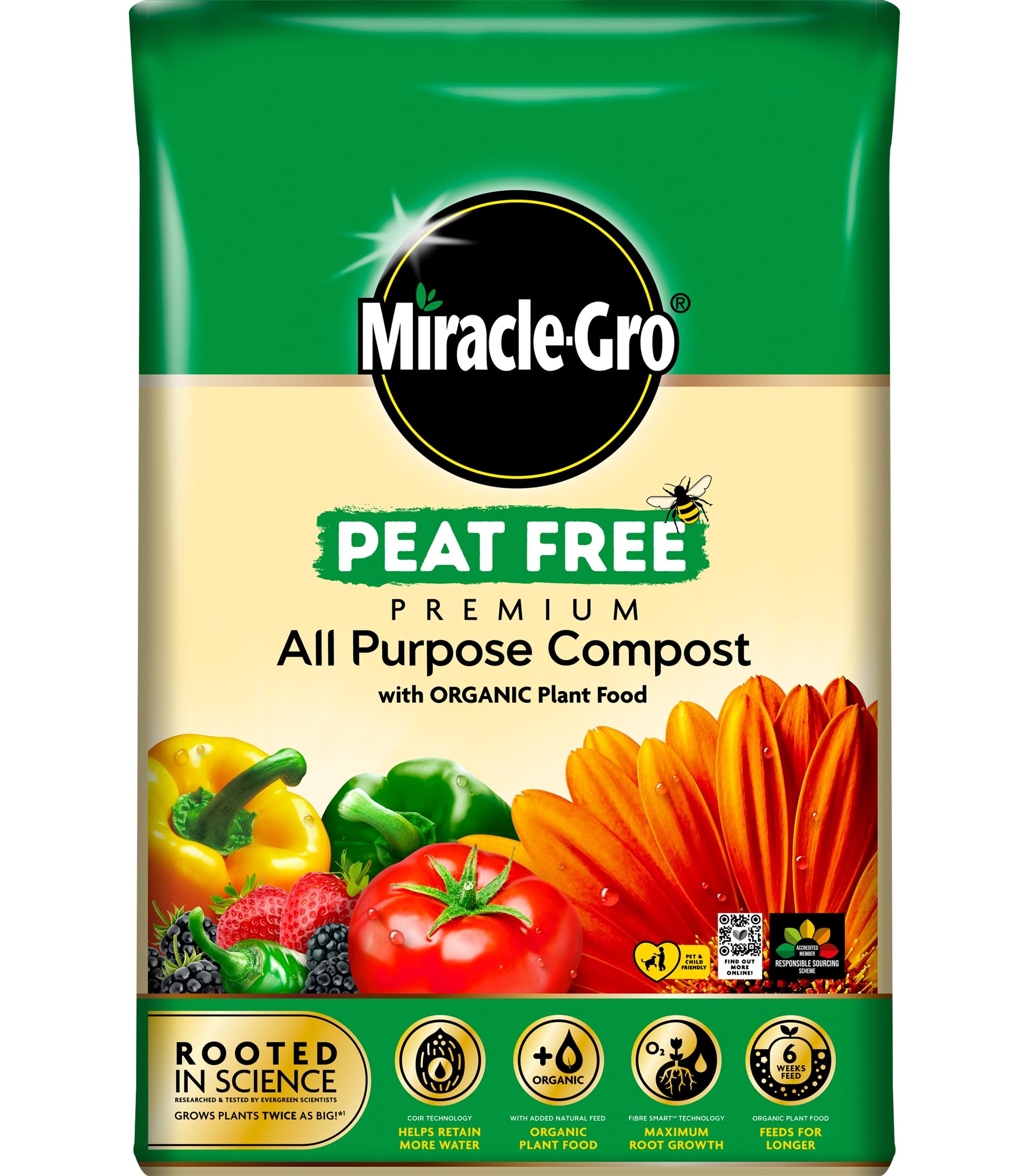 40L All-Purpose Compost with Organic Plant Food – Multi-Purpose Gardening Soil for Indoor & Outdoor Plant