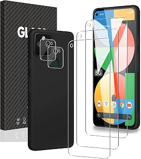 seninhi [3+2パック] Seninhi Google Pixel 5a 5G用 強化ガラス [スクリーンプロテクターX3] [カメラレンズプロテクターX2] HDクリア 傷防止 気泡なし [ドッキング中] - 厚さ0.3mm 気泡なし ウルトラクリア 9H