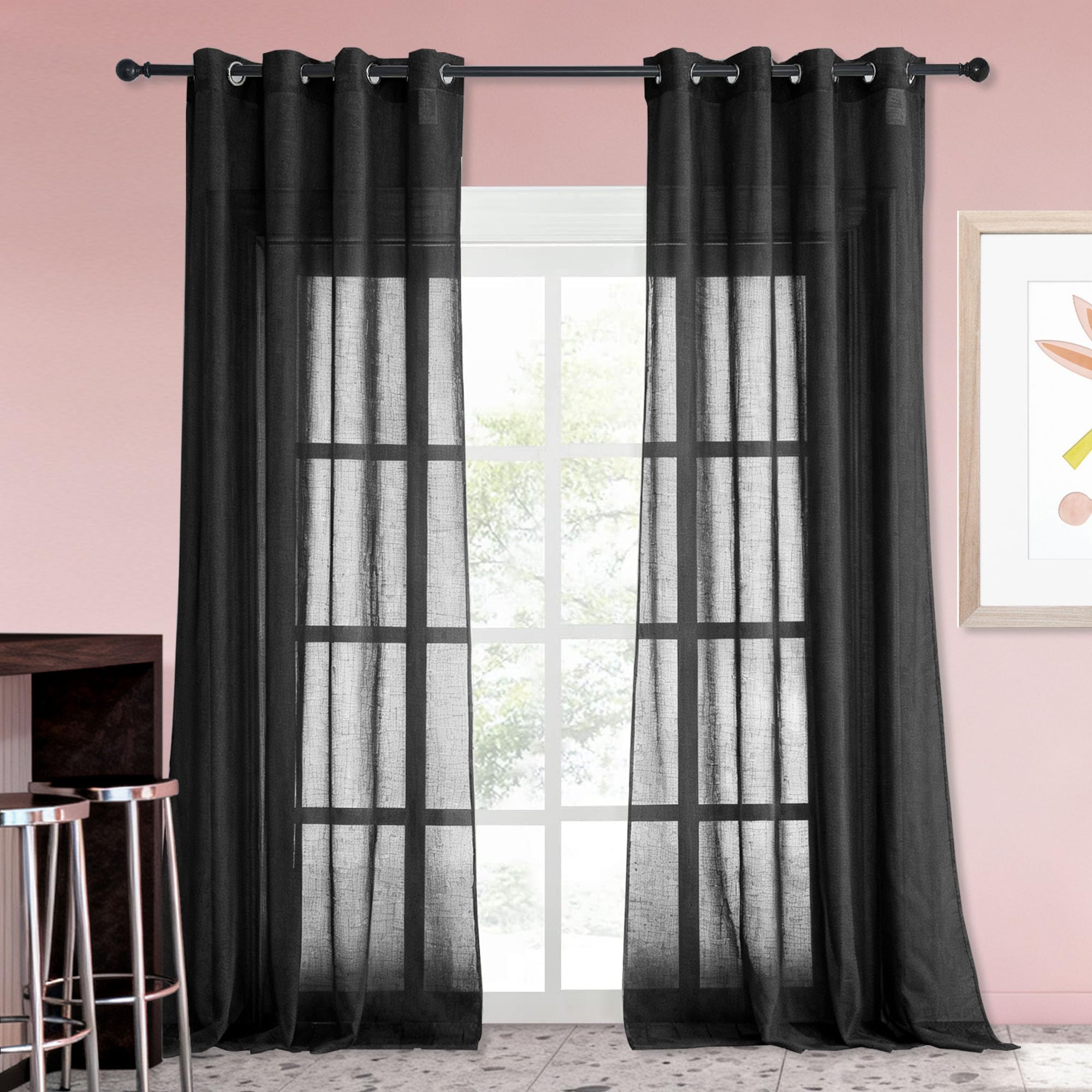 Rideaux voilage décoration de maison pour chambre de fille et balcon cosy
