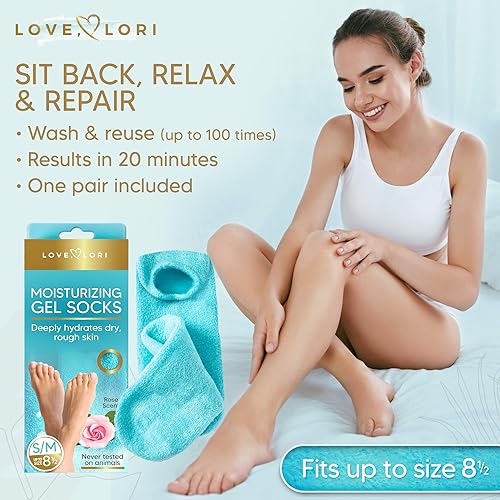 Miniatura 3 de Calcetines hidratantes  Calcetines de gel de silicona para el cuidado de los pies (hasta la talla 8.5) con infusión de vitamina E y aceite de