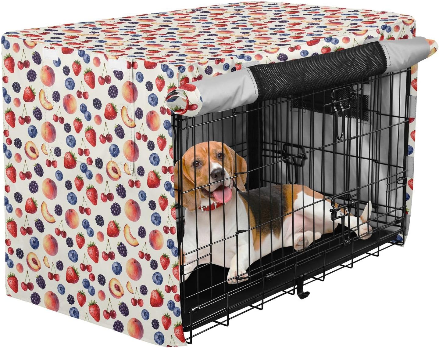 Summer Fruits Crate Covers for Dog Cages Pet Wire Cage Cover Roller Shades 42 Inch