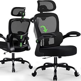 AreShark Office Chair Ergonomic Desk Chairs with Adjustable Lumbar Support& Headrest Hanger, High Back