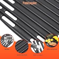 Grilaj de gătit din fontă Denmay 32x48 cm pentru grătar pe gaz Enders Urban, Urban Pro, Explorer, Explorer Pro, 2 bucăți, nu este compatibil cu modelele Urban II sau Explorer II 8
