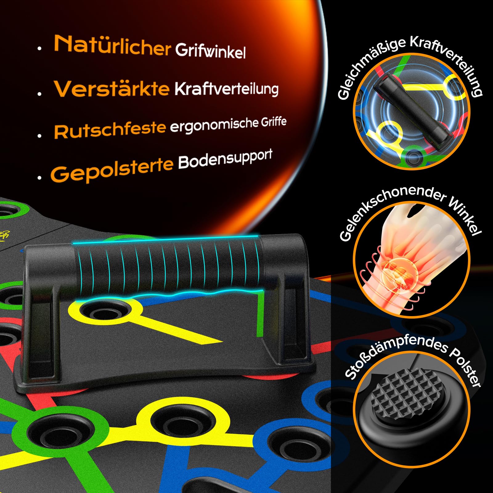 AERLANG Liegestützgriffe Fitnessgeräte für zuhause Tragbares Multi-in-One Push-up-Board-Set Effizientes Muskeltraining für Männer und Frauen