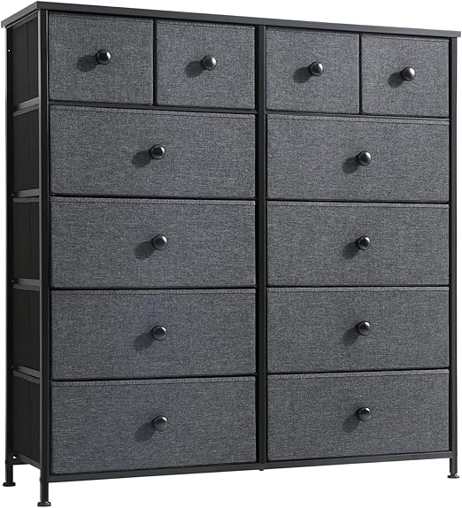 JXUFDHO Fabric Dressers for Bedroom,Tall Dresser with 12