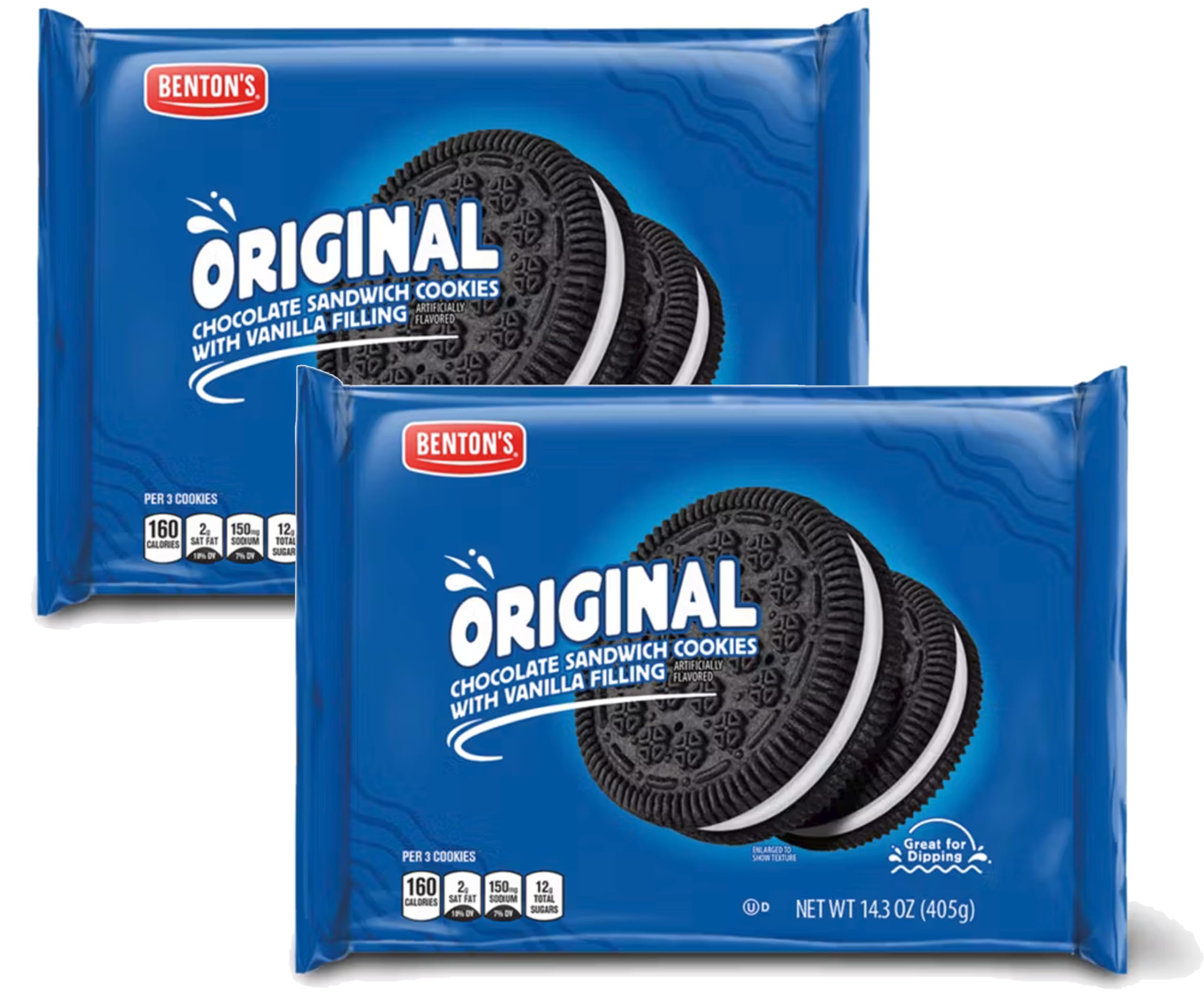 Generic Benton's Chocolate Sandwich Vanilla Cream Cookies, Snack Bundle Value Pack - Friends Family Kids or Vacation (2 Pack With Simplycomplete Chart) - Original 14.3