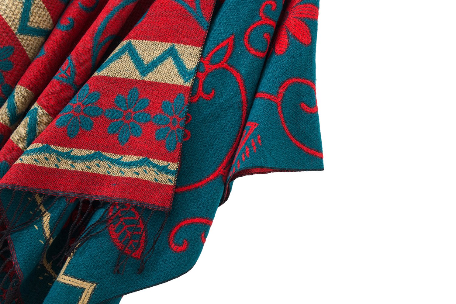 Urban GoCo Poncho Mantilla con Borlas del Estilo de Retro Chal Cape para Mujeres