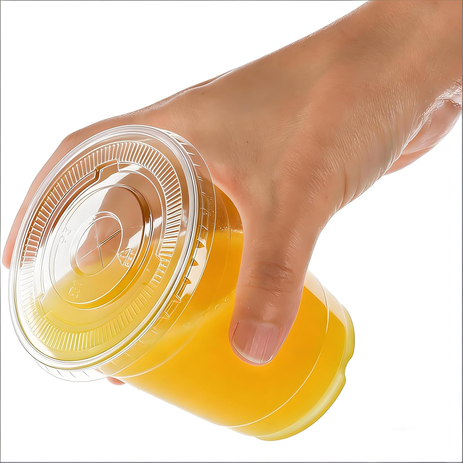 Lawei 200 Sets Clear Plastic Cups with Lids, 10 Oz Disposable Cold Drinking Cups, Plastic Party Cups with Straw Slot Lids for Beverage, Iced Coffee, Smoothie, Milkshake and TO-GO Drinkings - Image 5