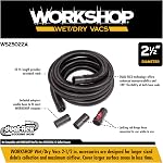 Workshop Wet Dry Vacs WS25022A Extra Long, 2-1/2-Inchx20-Feet Locking Wet Dry Vacuum Hose for Wet Dry Shop Vacuums, Black/Red | Extra Long DUAL-FLEX Locking Vac Hose, Fits WORKSHOP Shop Vacuum Cleaners with a 2-1/2-in. Diameter Inlet and Accessories